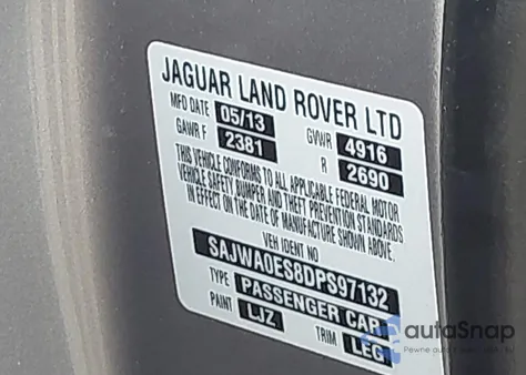 2013 Jaguar Xf I4 T from USA, damaged, VIN SAJWA0ES8DPS97132